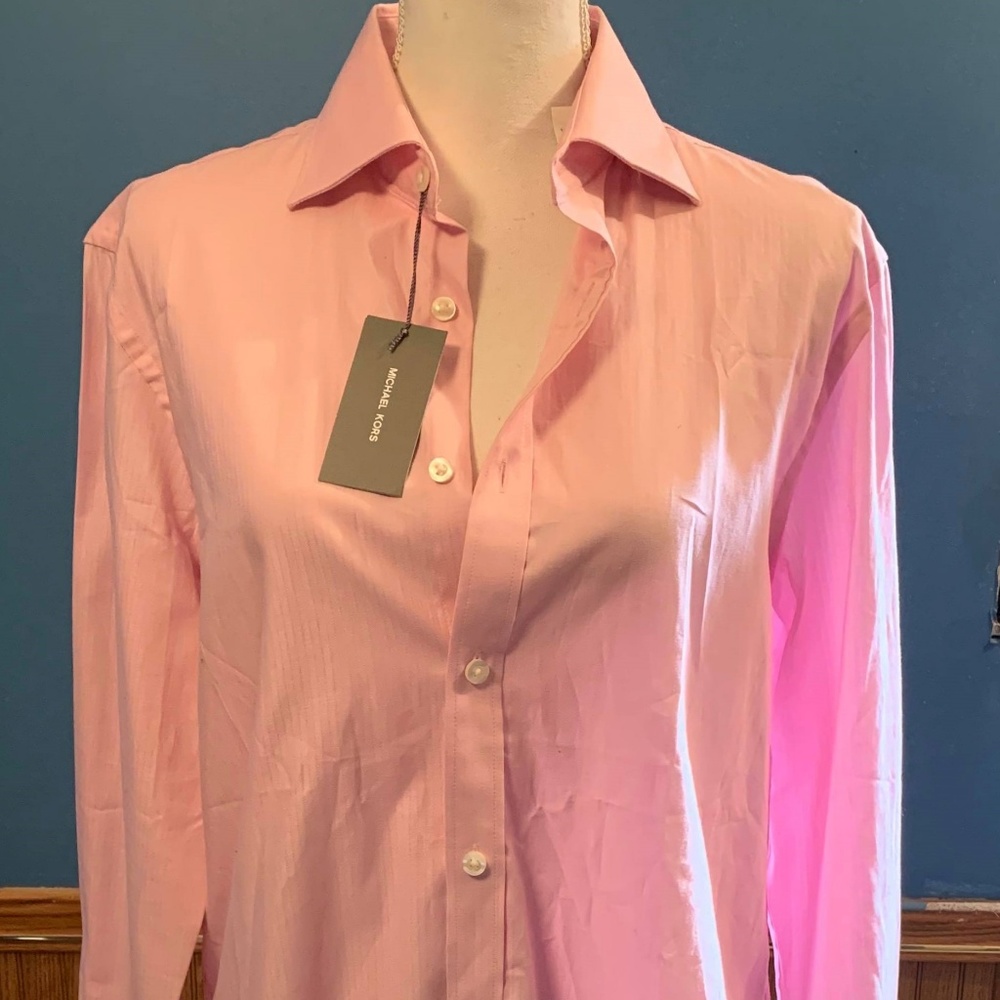 Light Pink Long Sleeved Button Up Unisex Blouse